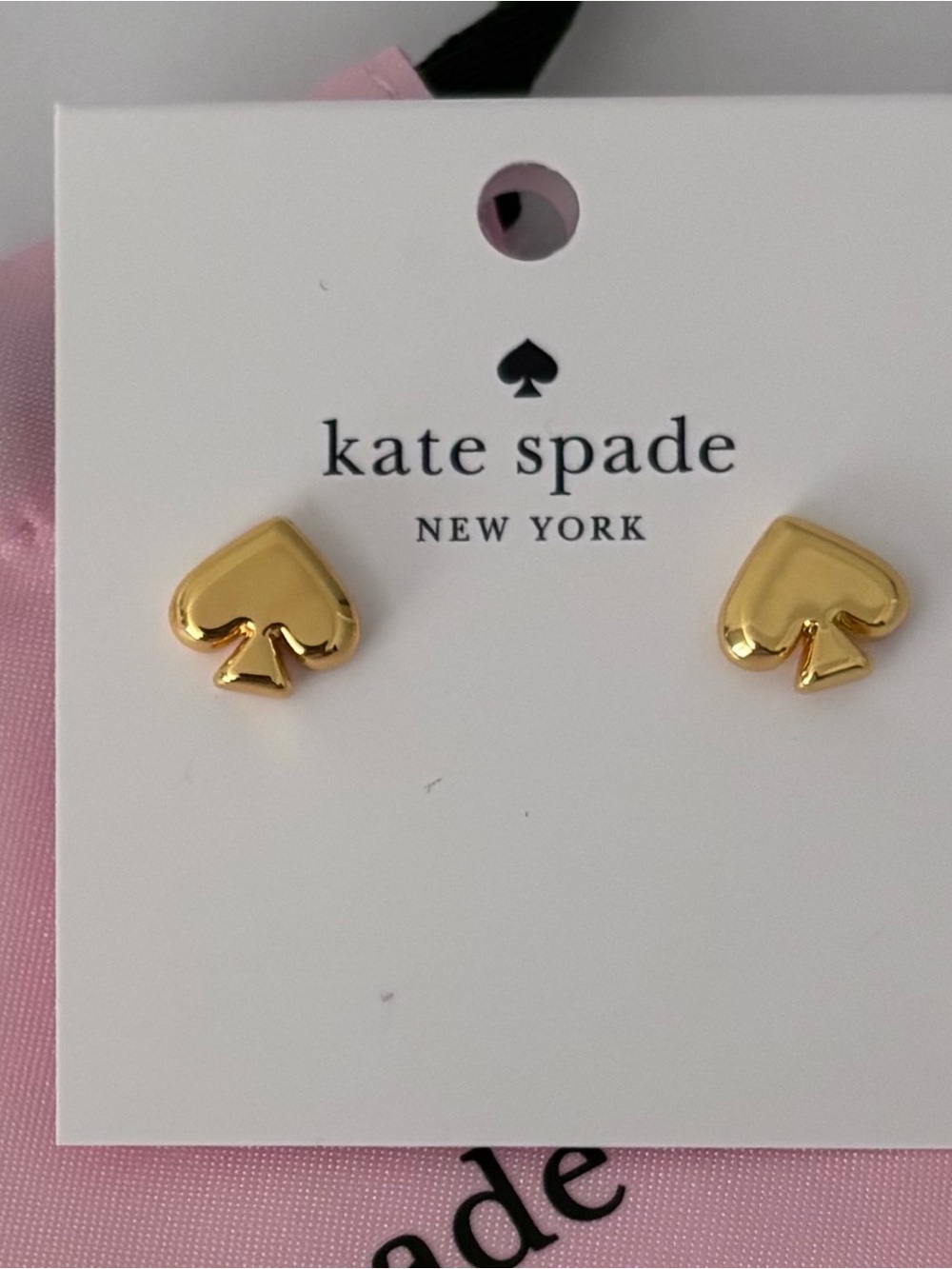 Kate Spade NEW classic Everyday Spade small goldtone earrings w/ dust bag